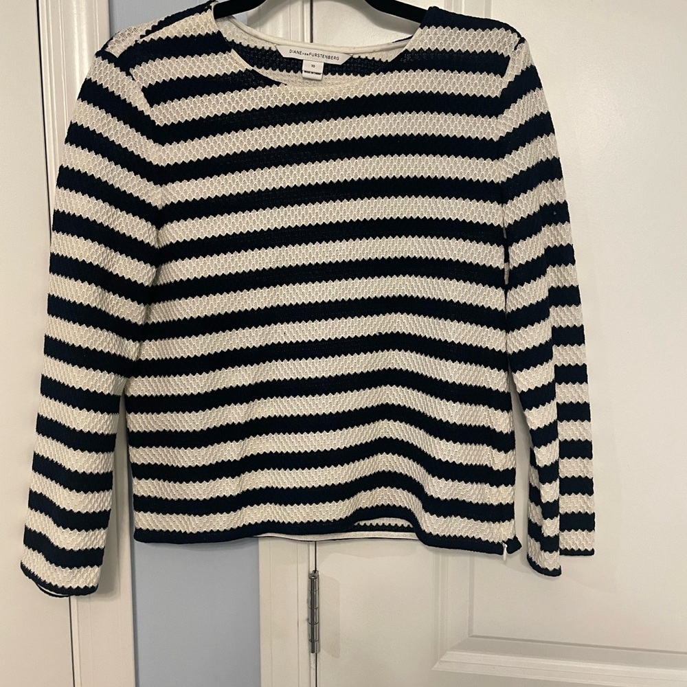 Diane von Furstenberg Black and White Knit Top